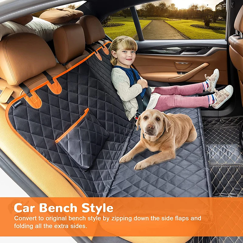 Benepaw-funda para asiento de coche para perro, impermeable, resistente, a los arañazos, antideslizante, duradera, suave, hamaca para coches, camiones, SUV - imagen 3