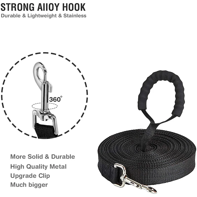 Benepaw-Correa de nailon duradera para perros, accesorio de entrenamiento con mango acolchado, largo y cómodo, de 1,5 m/1,8 m/3m/4,5 m/6m/9m/15m - imagen 3