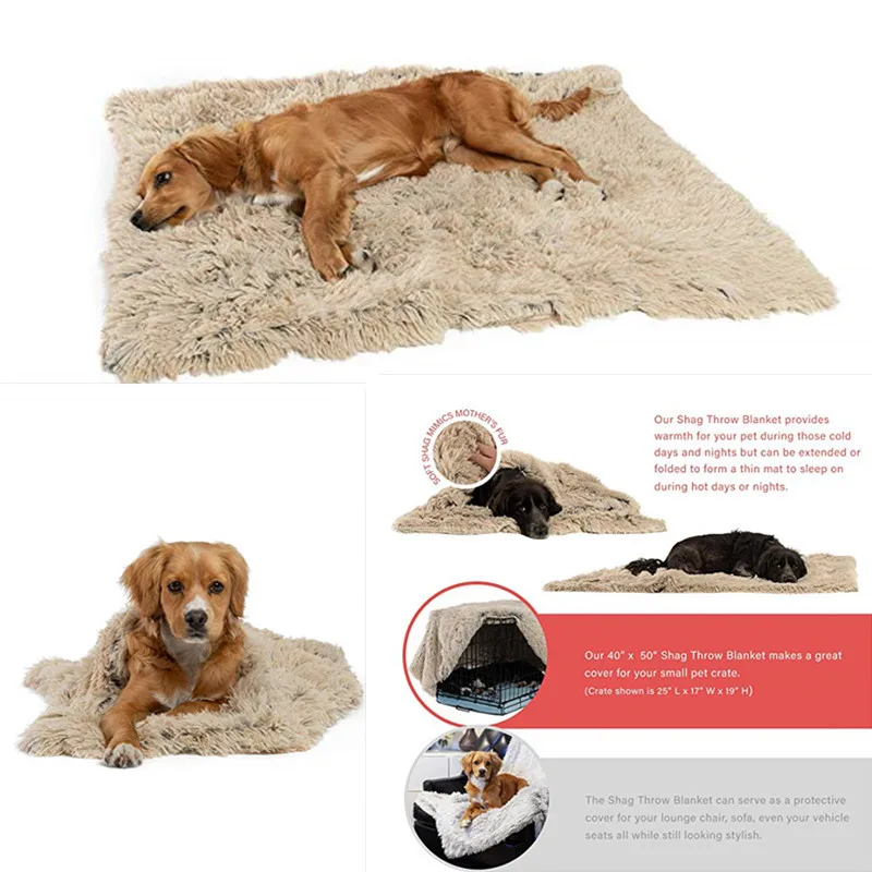Cojín de cama para perros de invierno de 100x75 cm, manta cálida para casa, perrera grande y suave para perros y gatos, almohadilla de cama suave para adaptarse a todos los esteras para dormir para cachorros y mascotas - imagen 2