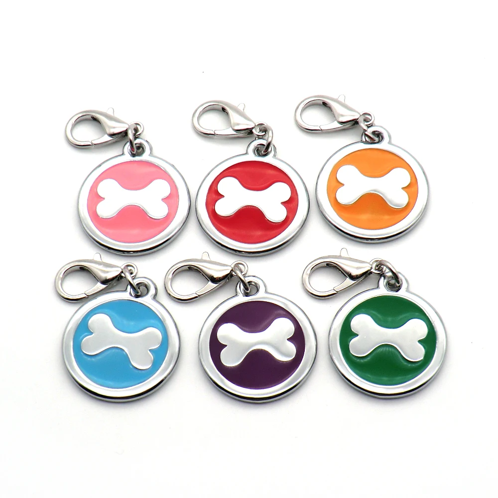 LLavero de etiqueta de identificación de mascota personalizada, grabado de nombre de identificación de Mascota para gato, cachorro, Collar de perro, etiqueta colgante de hueso, accesorios para mascotas, venta al por mayor, 20 piezas - imagen 3