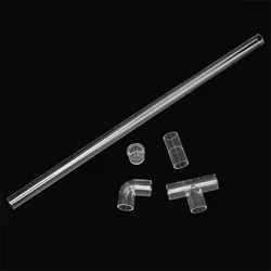 Tubo de acuario transparente acrílico DN20, diámetro interior de 20mm, conector de codo recto en T, tapa final, accesorios para pecera de acuario