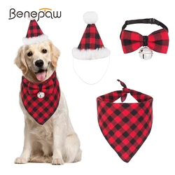 Bandana a cuadros con pajarita para perros y gatos – Look elegante