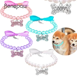 Collar de perlas elegante para gatos y perros – Ajustable y cómodo