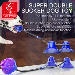Juguete interactivo para perros con cuerda y pelota - Mordedor dental