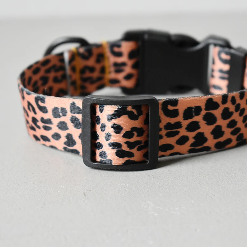 Accesorios para mascotas de Color leopardo, collares para perros de diseño samoyedo, Kit de correa para mascotas, Collar y correa para perro, conjunto para Collar de Pug - imagen 3