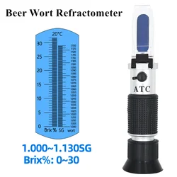 Refractómetro cervecero artesanal – Escala Brix 0-32% y gravedad específica