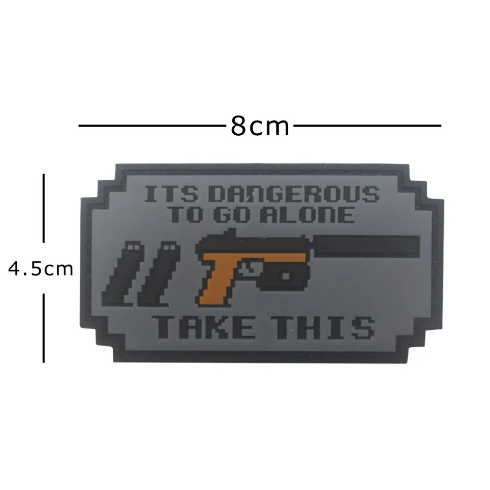 Brazalete con parche de PVC, es peligroso para ir solo, insignia militar, toma esta aplique decorativo, parches tácticos - imagen 2