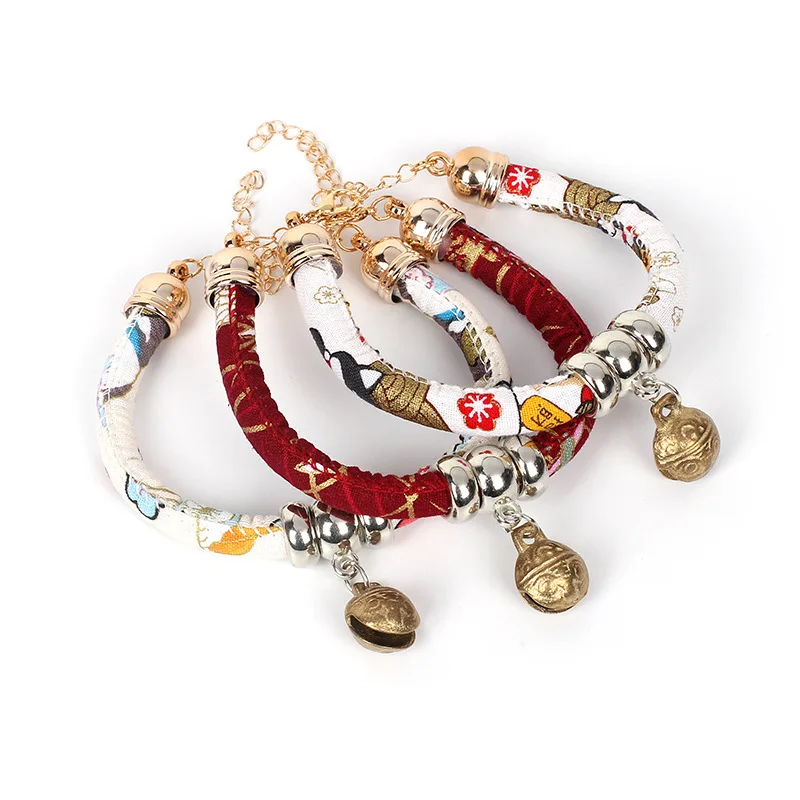 Collar de campana de cobre hecho a mano para perros y gatos, collar de estilo étnico, serie japonesa - imagen 5