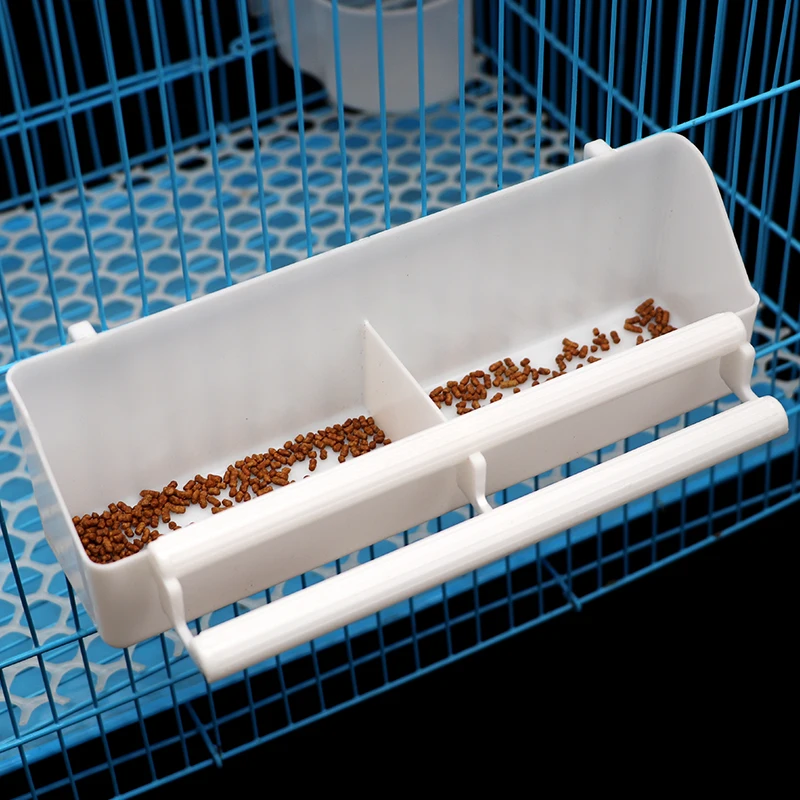 Comedero para loros, cuenco colgante, cubierta de caja, comedero de agua para comida, accesorios para mascotas, jaula para pájaros engrosada, accesorios para aves de dos cuadrados - imagen 2