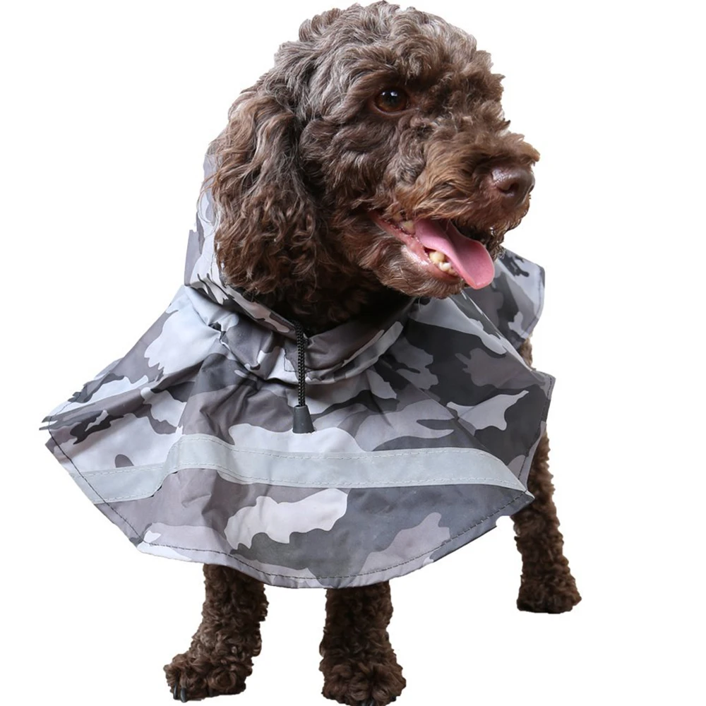 Chubasquero para perros, chaqueta de lluvia para mascotas, Poncho de lluvia reflectante ajustable para perros, rebanador con agujero para correa, ropa para perros medianos y grandes - imagen 5