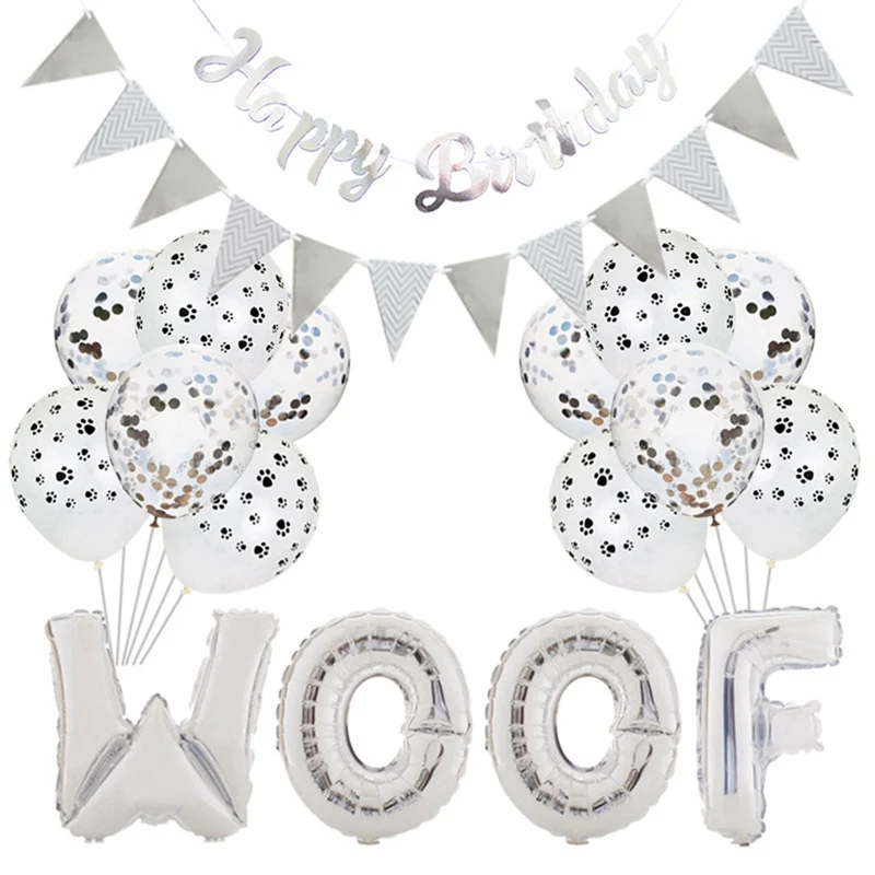 Banderines Feliz Cumpleaños Mascotas Globos Papel Aluminio - imagen 3