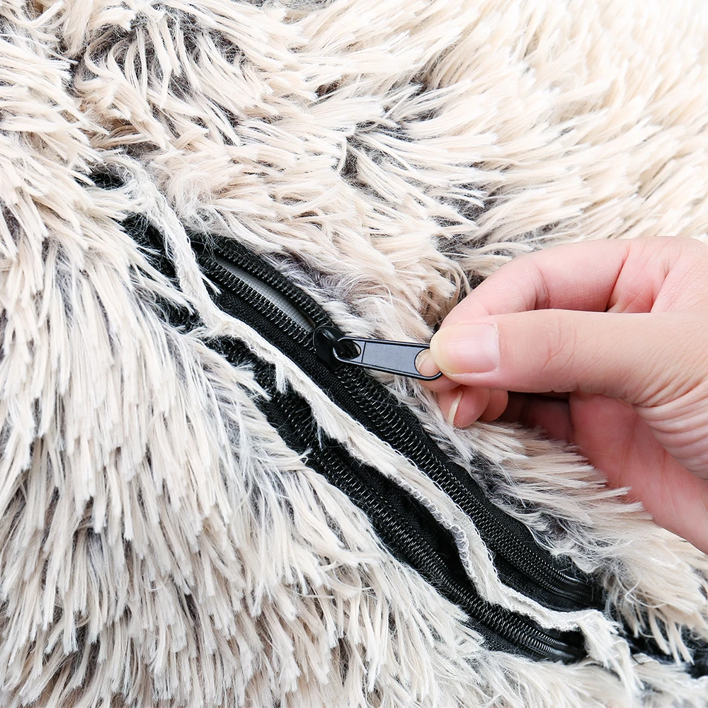 Cama de lujo para mascota, nido para perro grande, bonita casa redonda con forma de Donut para cachorro, cama cálida para gato, cojín para perrera, 2 tamaños, Invierno - imagen 5