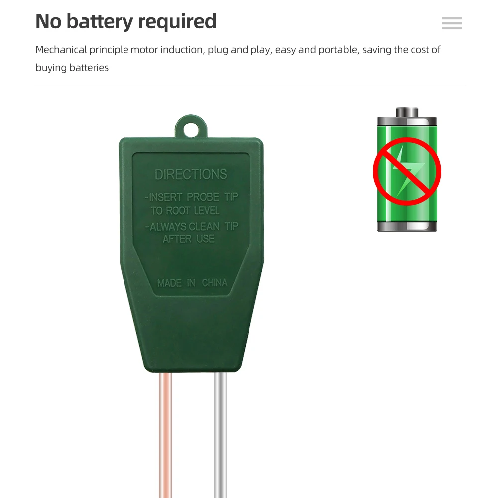 Probador de suelo portátil 3 en 1, medidor de PH de humedad del suelo, Detector de luz de humedad, Analizador de acidez de flores de plantas con Mini herramienta de jardín - imagen 4
