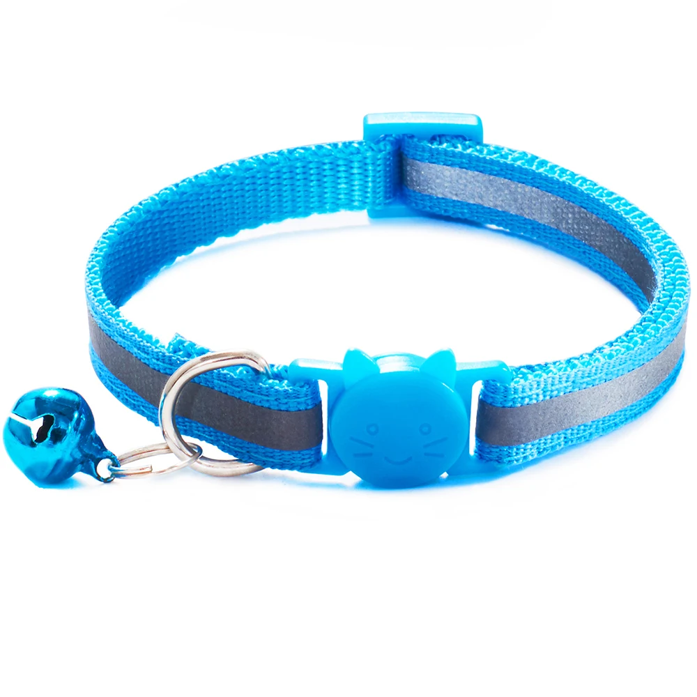 10Pcs Wholesale With Bell Collars Delicate Safety Reflective Nylon Dog Collars Neck Strap Fashion Adjustable Pet Cat Dog Collar - imagen 5