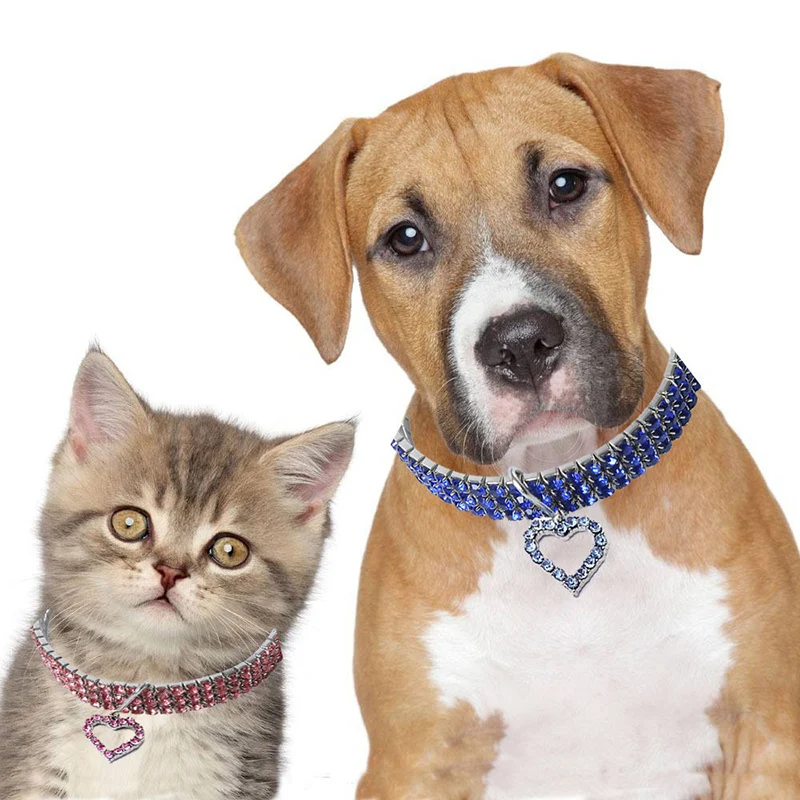 Lindo Collar de gato con diamantes de imitación, Collar con colgante para mascotas, accesorios para gatos, gatitos, naranja, Sphynx, cachorro, suministros para mascotas, mascotas gato S M L - imagen 4