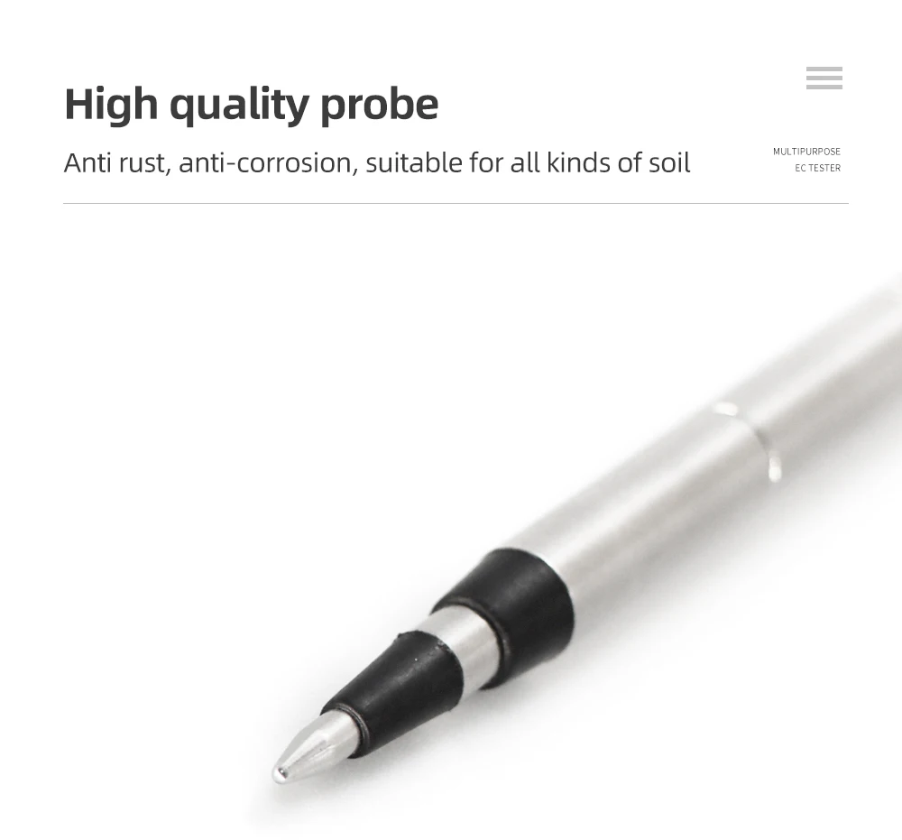 Medidor de conductividad de suelo Digital ATC, Detector EC de 0-4,00 MS/s cm para jardín, granja e invernadero, EC-316 - imagen 3