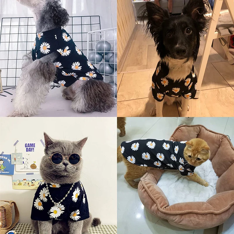Benepaw-camisa con estampado de flores para perro pequeño, ropa cómoda, transpirable, elástica, ligera, elástica, lavable a máquina para mascotas - imagen 3