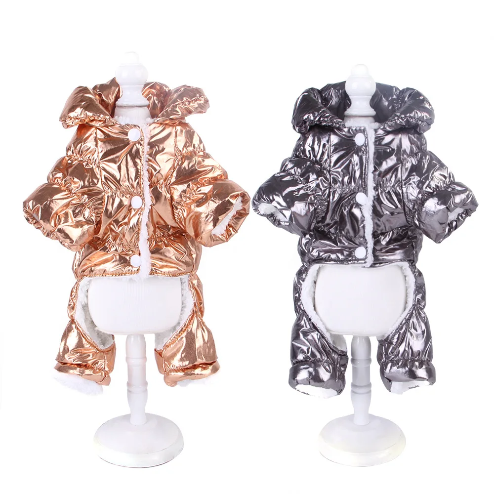 Ropa cálida para perro, abrigo de invierno para perros de dos pies, dorado y plateado, tallas s-xxl, para mascotas, Chihuahua, Pug, Bulldog francés, cachorro - imagen 4