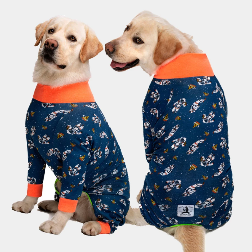 Ropa para perros, pijamas para perros medianos y grandes, mono suave y acogedor para perros, traje de recuperación para mascotas con vientre cubierto completo para niñas y niños, cortable - imagen 2