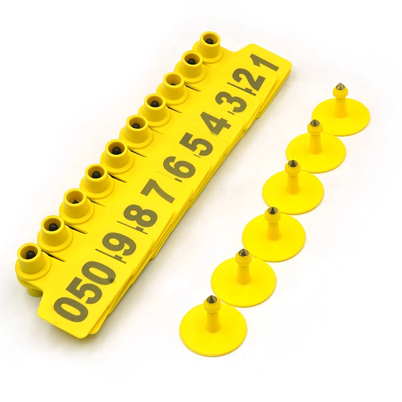 Letreros de etiqueta de oreja de cerdo y oveja con la palabra n. ° 1-100, aretes de cabeza de cobre con escritura láser para oreja, tarjeta de identificación de animales, 500 unidades - imagen 2