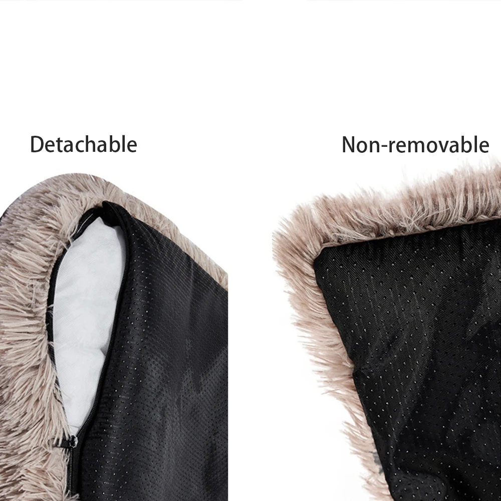 Sofá cama de alfombrilla de felpa larga para perro, manta para mascotas, colchón extraíble, lavable, Protector de muebles, cojín suave y cálido, perrera impermeable - imagen 5
