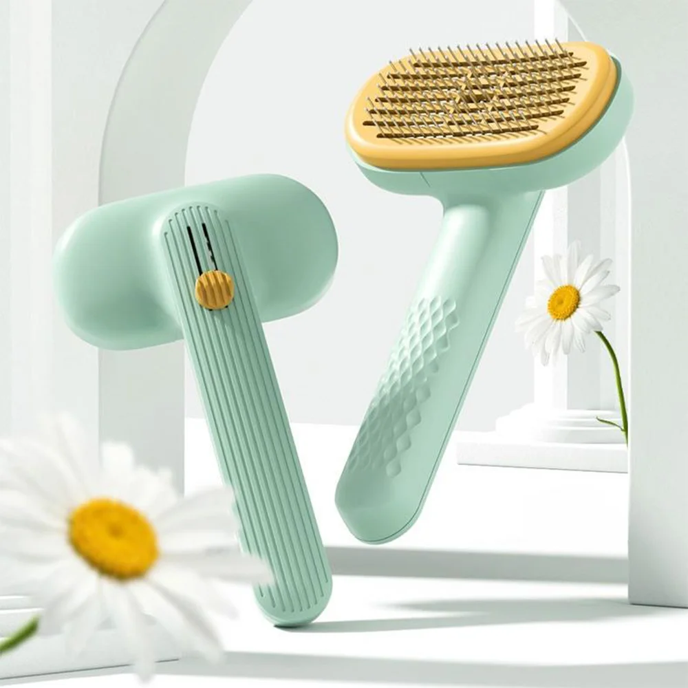 Peine para mascotas Gato Perro Peine de masaje de acero inoxidable Cepillo de limpieza automático Cepillo de aseo para quitar el pelo suelto enredado - imagen 5