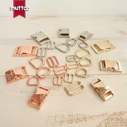 Juego de hebillas y anillo D para collares de perros – 3 colores
