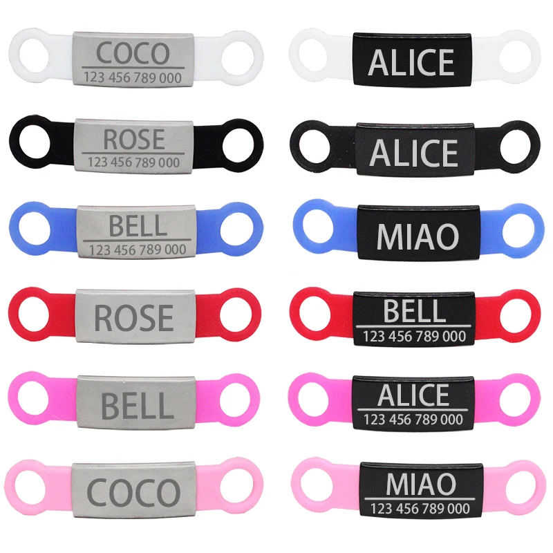 Etiquetas de identificación para mascotas de acero inoxidable personalizadas para perros pequeños y gatos, etiquetas de placa con nombre grabadas personalizadas, accesorios para Collar - imagen 5