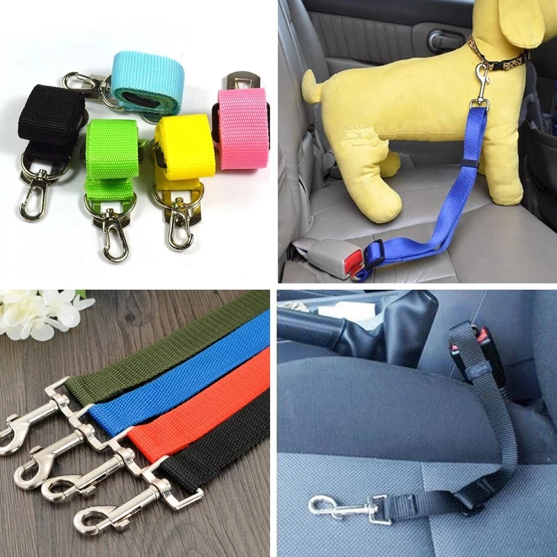 Cinturón de seguridad para perro para asiento de coche, arnés de correa para perro, correas con hebilla para perro, cinturón de viaje ajustable, conector de Collar para perro, suministros para perros - imagen 2