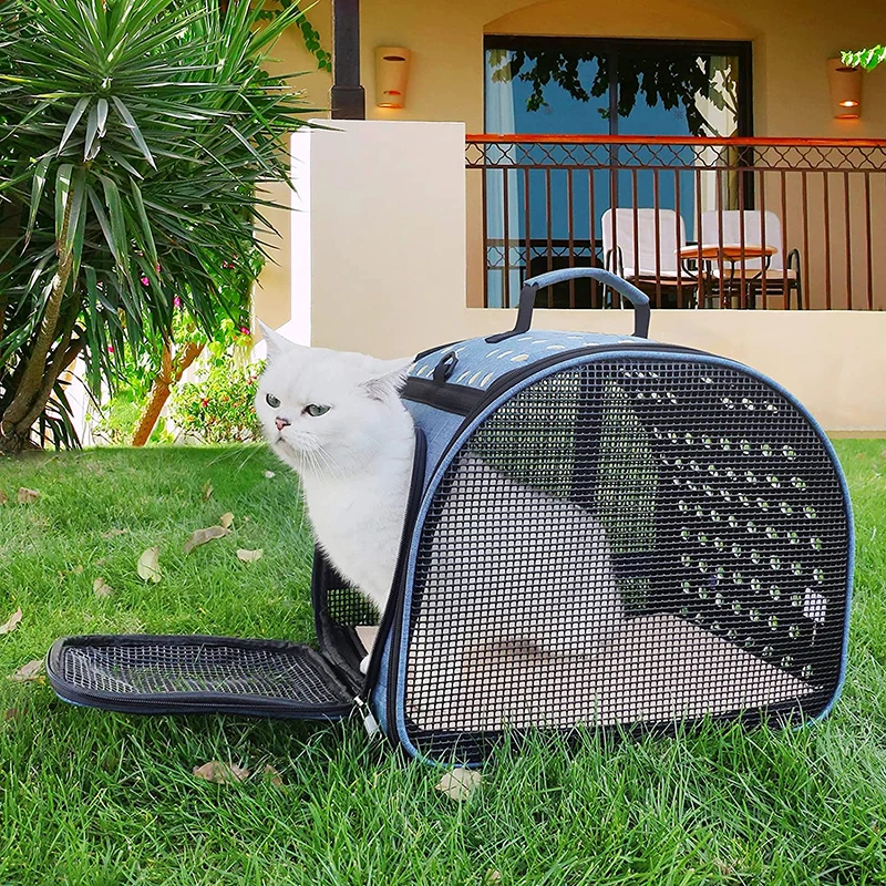 Benepaw-Bolsa de transporte duradera para gatos, malla de ventilación para ventanas, correa de hombro, bolso de transporte de lados suaves para pequeños perros y gatos, Viajes - imagen 3