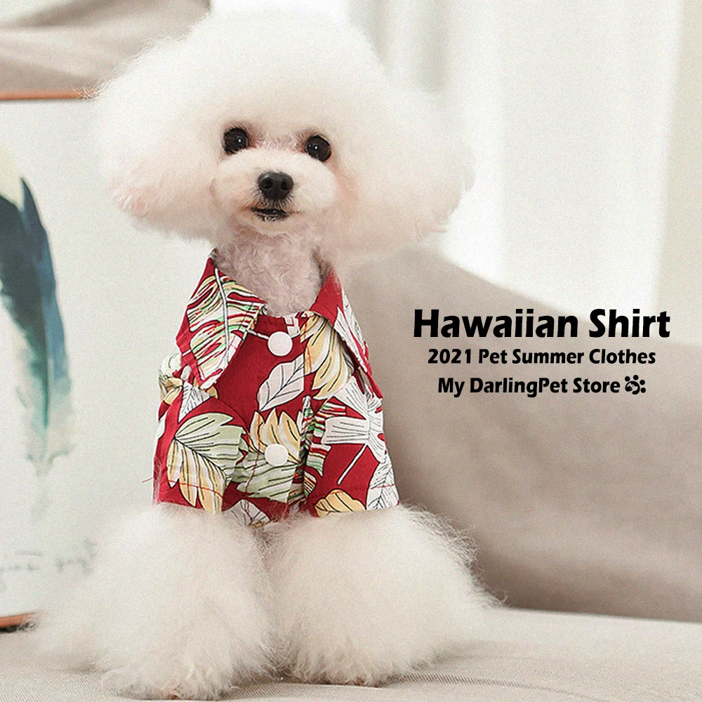 Ropa de verano de diseño para perros pequeños y medianos, camisa hawaiana, chalecos para perros, Bulldog Francés, Chihuahua, York, Pomerania, 2023 - imagen 2