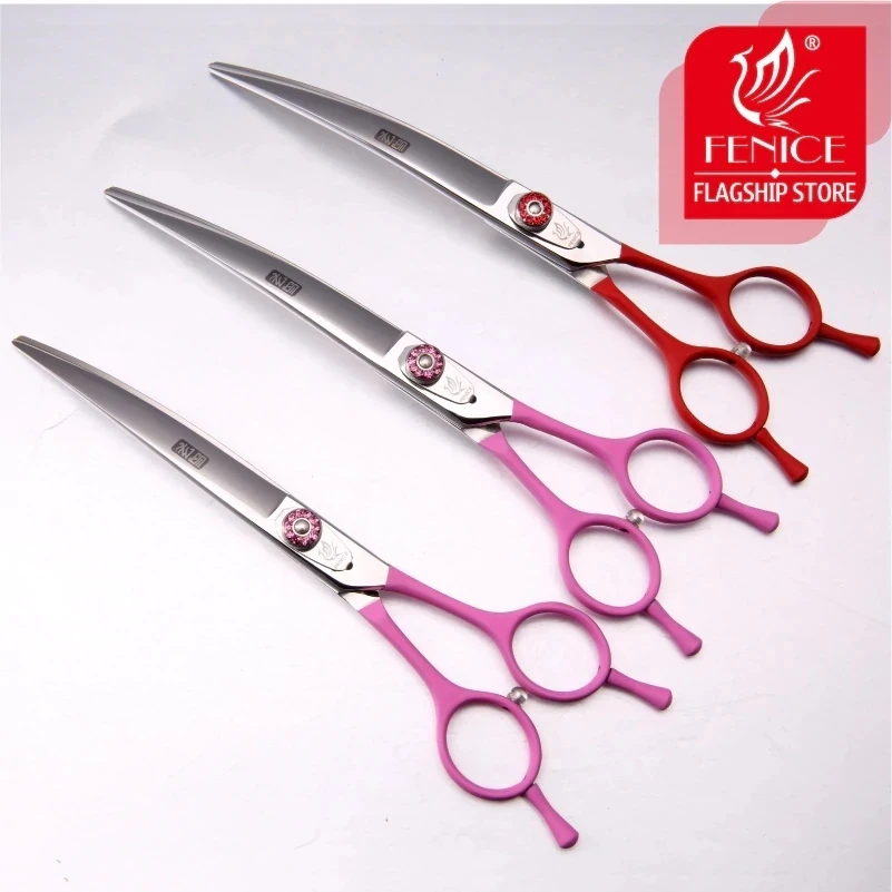 Fenice tijeras curvadas profesionales mascotas - Vista principal de las aseo
