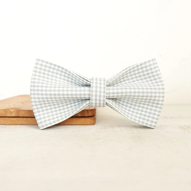 Pajarita azul a cuadros para perro, accesorio para Collar de Mascota, suministros para cachorros y gatos, herramientas de aseo para perros, pajarita decorativa desmontable - imagen 2