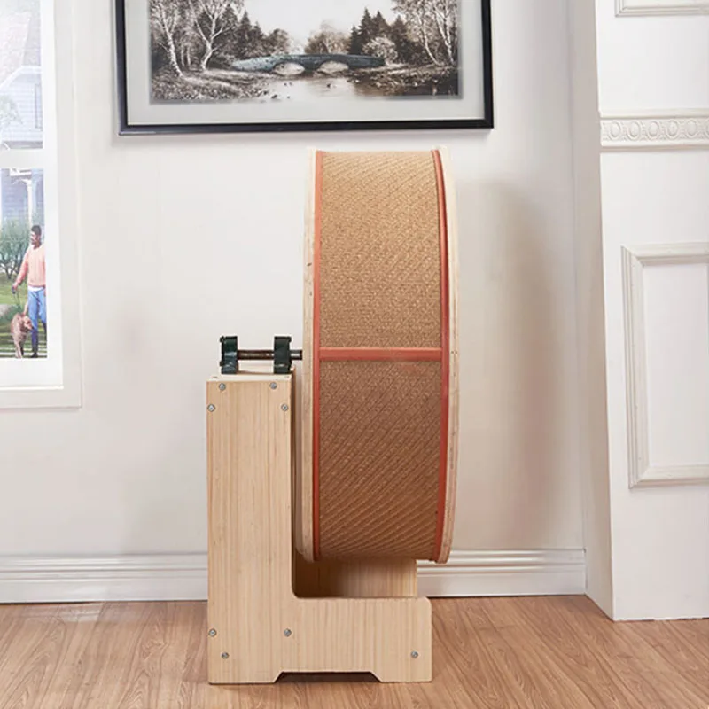 Cinta de correr con ruedas para gatos, juguete de árbol de madera maciza, rascador para gimnasio, patio de juegos, muebles para mascotas - imagen 3