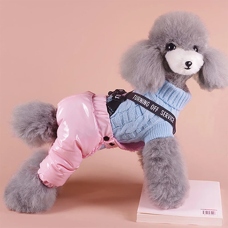 Pantalones cálidos para perros medianos, monos de moda para perros pequeños, monos de Chihuahua malteses, pijama, disfraz para Mascotas, Invierno - imagen 5