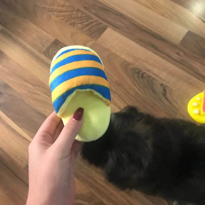 Juguete chirriante para perros y gatos, zapatillas de felpa para perros pequeños, juguetes para masticar para mascotas, accesorios para mascotas, productos para cachorros Yorkshire akcesoria dla psa - imagen 5