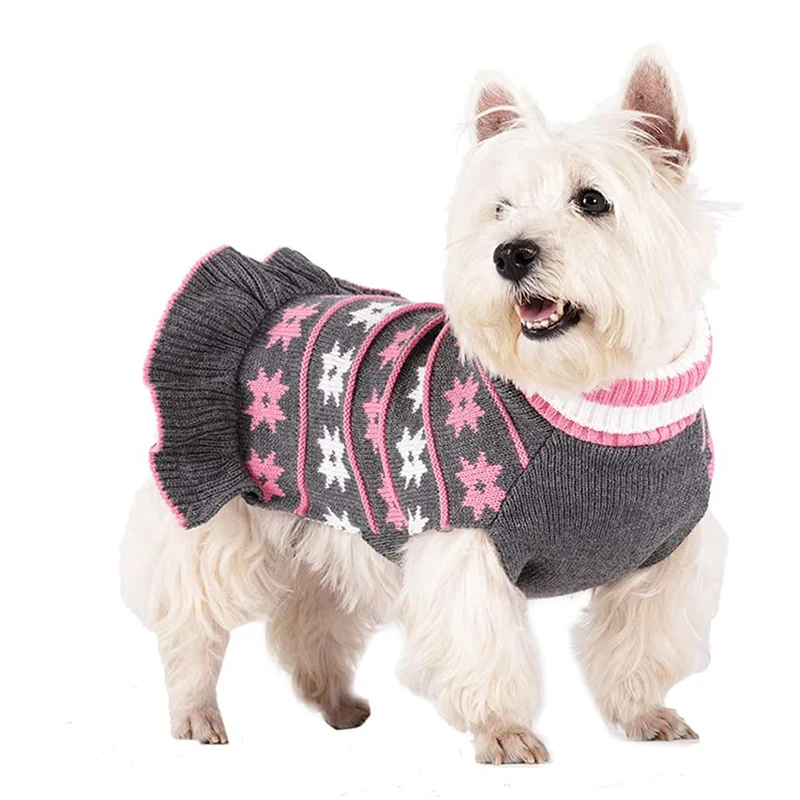 Benepaw-suéter con cuello de tortuga para perro, vestido bonito de princesa, jersey de cuello alto con agujeros para cachorro, ropa de punto para Otoño e Invierno - imagen 5