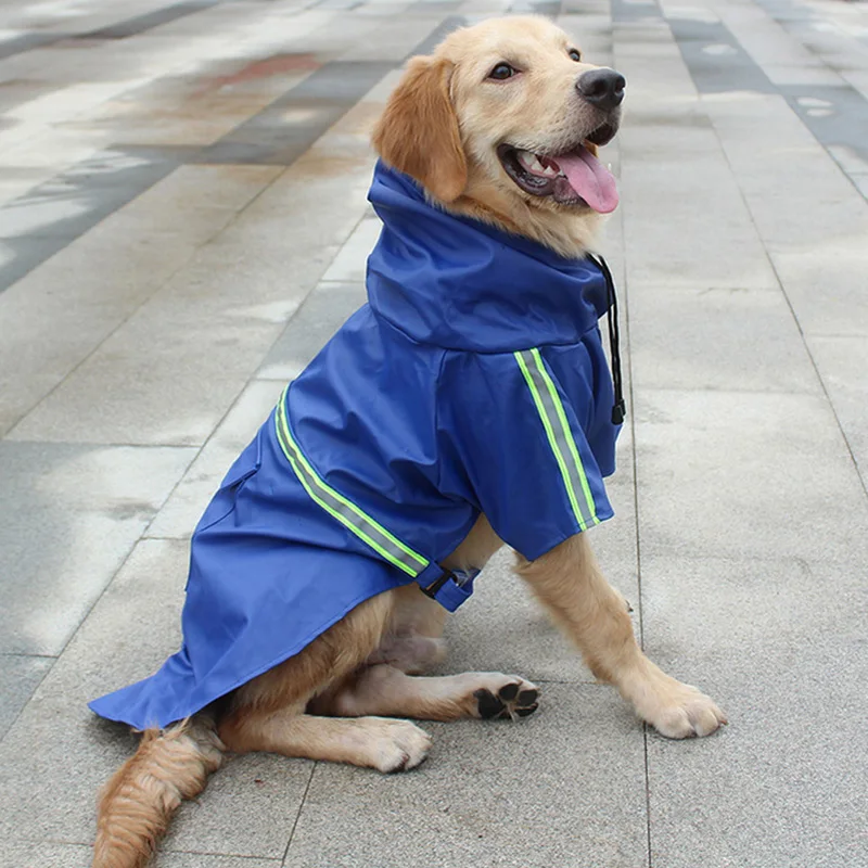 Chubasquero impermeable con capucha para perros grandes y pequeños, ropa reflectante para mascotas, abrigos de lluvia para Labrador Golden Retriever - imagen 4
