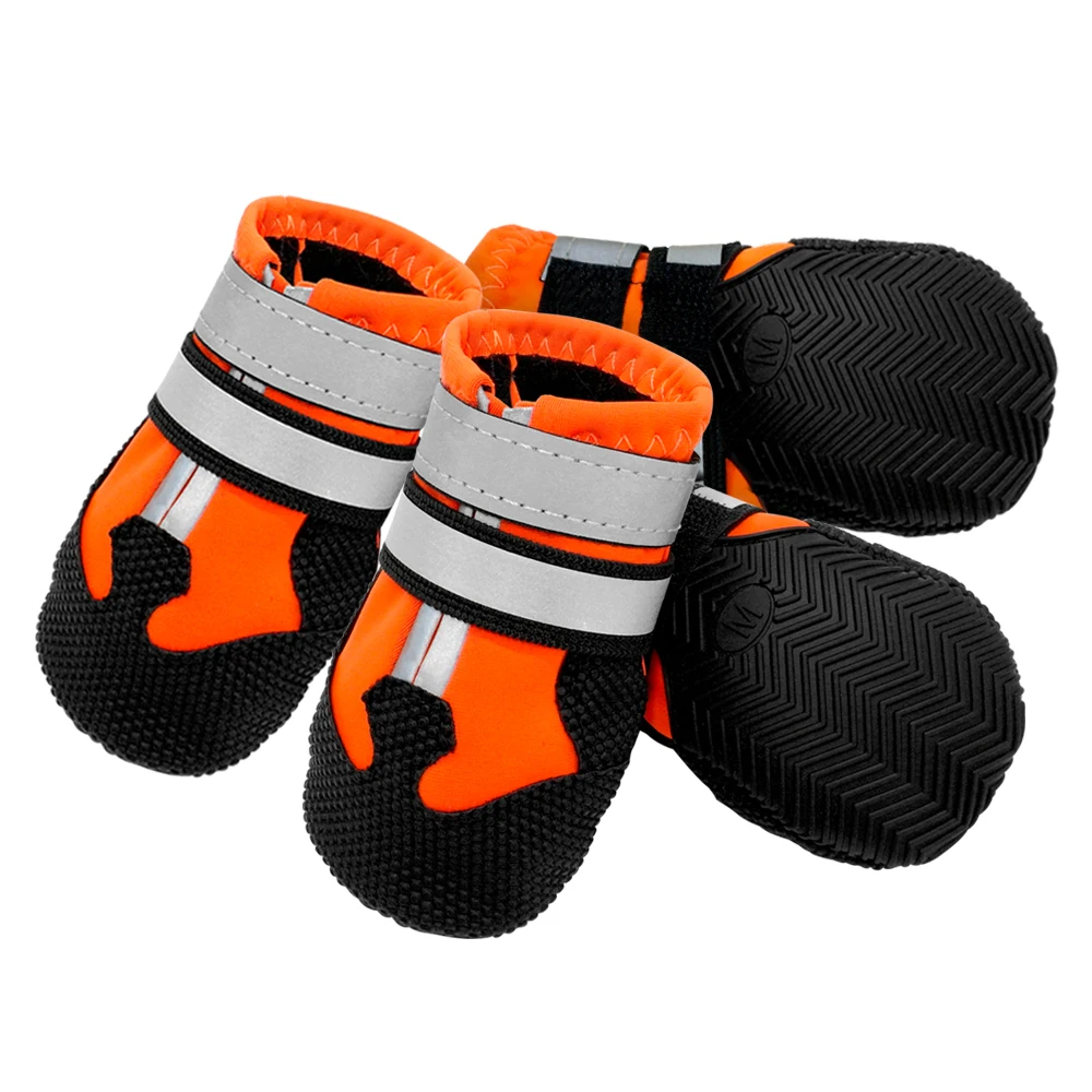 Zapatos impermeables para perros grandes, botas de nieve reflectantes, calcetines de invierno, calzado antideslizante para mascotas Pitbull, 4 Uds. - imagen 3