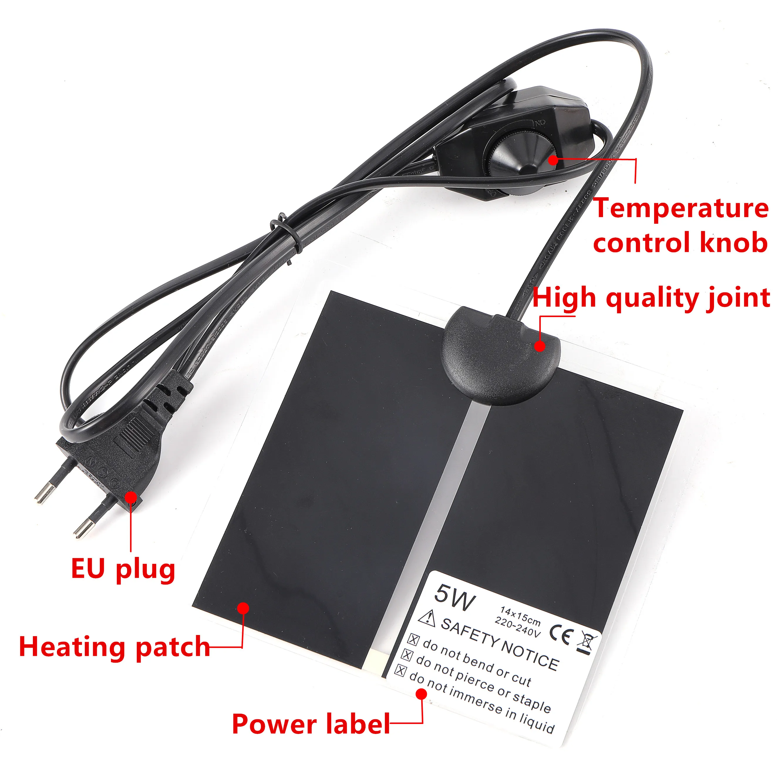 Estera térmica para Reptiles de 5-45W, terrario, escalada, almohadillas térmicas para mascotas, controlador de temperatura ajustable, esteras, suministros para Reptiles, 1 ud. - imagen 2