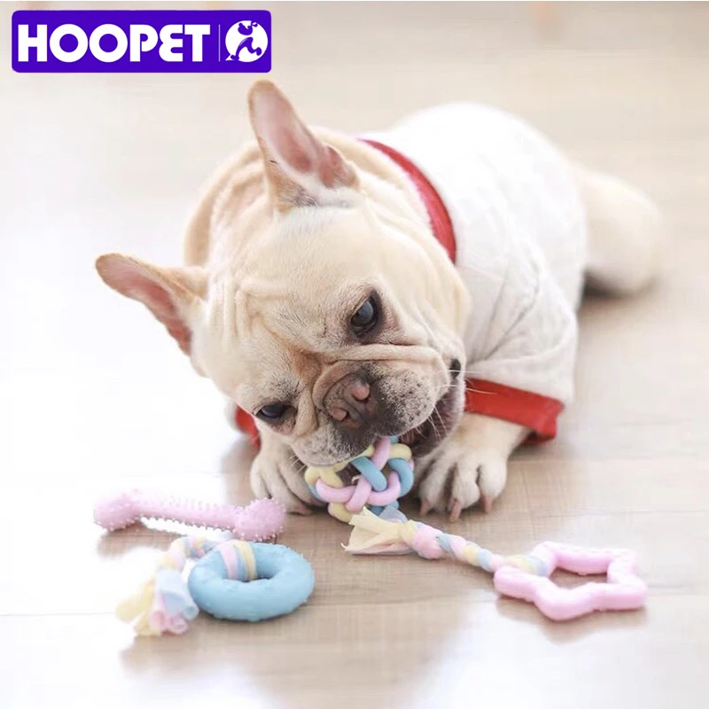 HOOPET-juguete interactivo para masticar perros, suministros de entrenamiento para perros pequeños, con forma de goma colorida - imagen 2