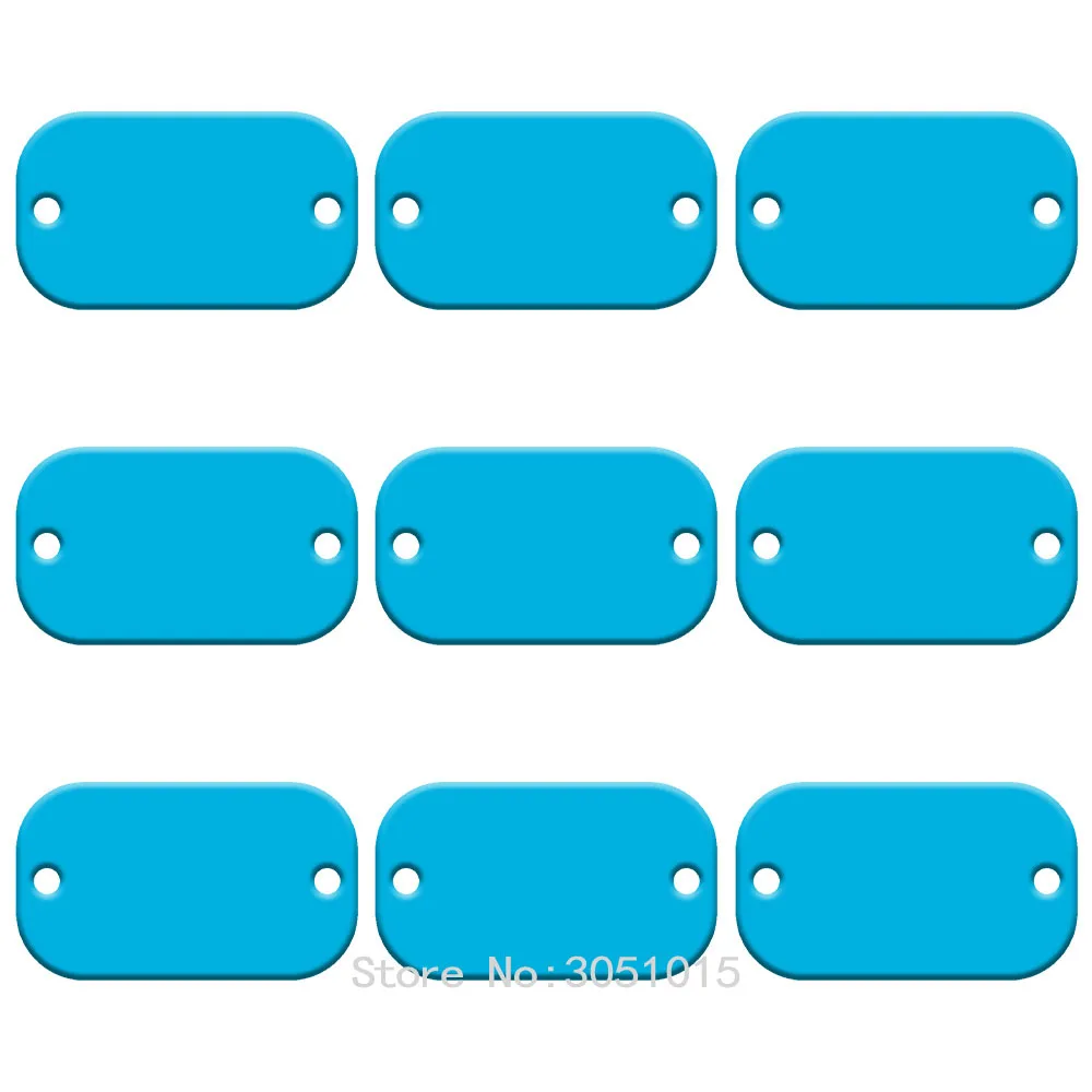 Venta al por mayor, 100 Uds., estampado de aluminio, etiqueta en blanco de identificación militar, placa de identificación con 2 agujeros para perro mascota, grabado en blanco, llavero, etiqueta de perro en blanco - imagen 5