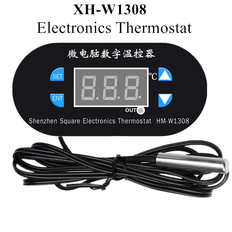 Controlador de temperatura Digital W1308, termostato de microordenador de 12V y 220V, Control de temperatura fría y calor, termostato electrónico con Sensor - imagen 2
