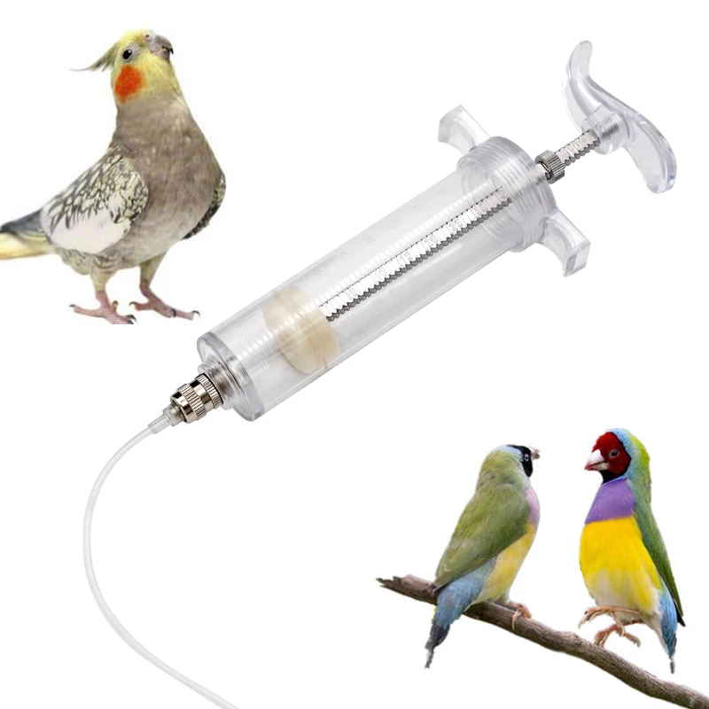 Comedero para pájaros de 10/20/30/50ml, manguera de jeringa para alimentación de loros, jeringa para alimentador de loros, herramientas de alimentación para pájaros pequeños - imagen 2