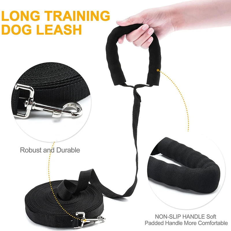 Cordón largo de nailon para perros, entrenamiento de rastreo, correa para mascotas de 3m, 6m, 10m, 15m, 20m y 30m, ideal para juegos al aire libre, acampar o patio trasero - imagen 3