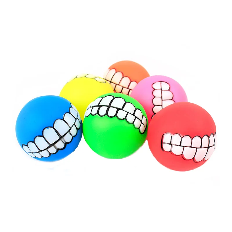 Juguetes de goma para perros, juguete para masticar dientes de limpieza chirriante, juguetes para cachorros pequeños, bola resistente a mordeduras, suministros para mascotas, Petshop, diámetro de 7cm, 1 ud. - imagen 4