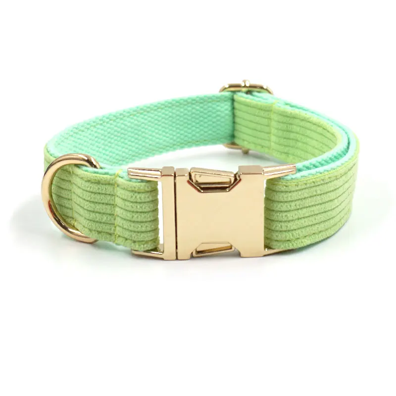 Arnés personalizado de pana verde para perros, Collar y correa de diseñador para perros pequeños y grandes, regalo suave y ajustable para cachorros - imagen 5