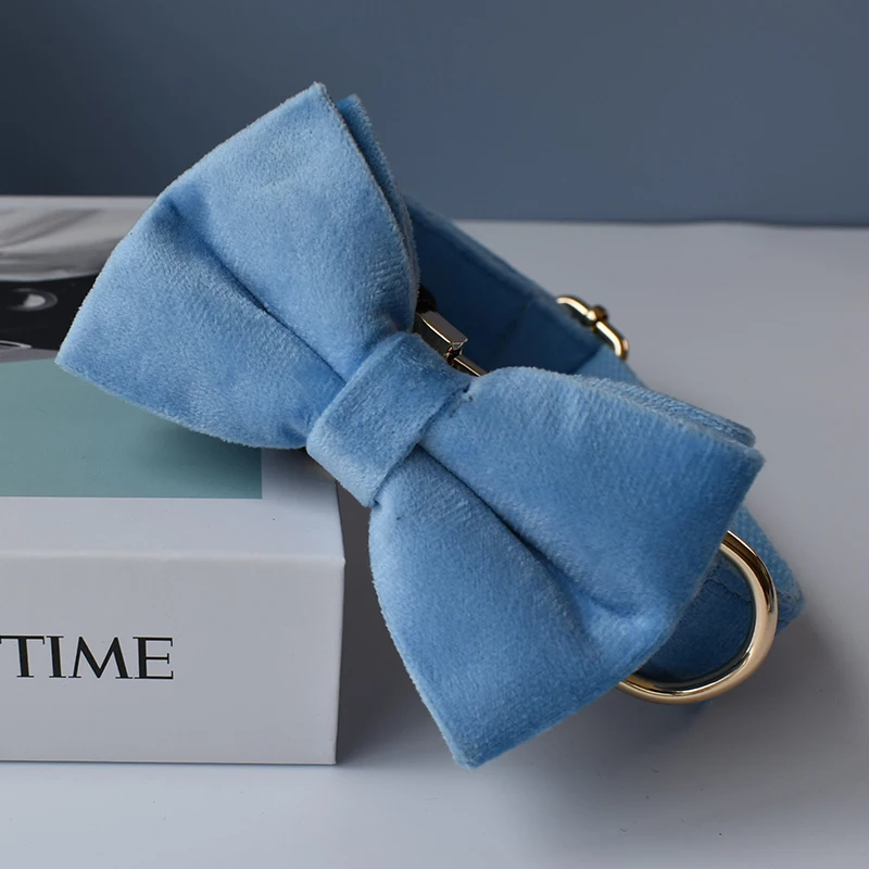 Collar personalizado, tela de algodón de terciopelo de calidad para perros pequeños, medianos y grandes, piezas de Metal, accesorio para mascotas, franela 15 - imagen 2