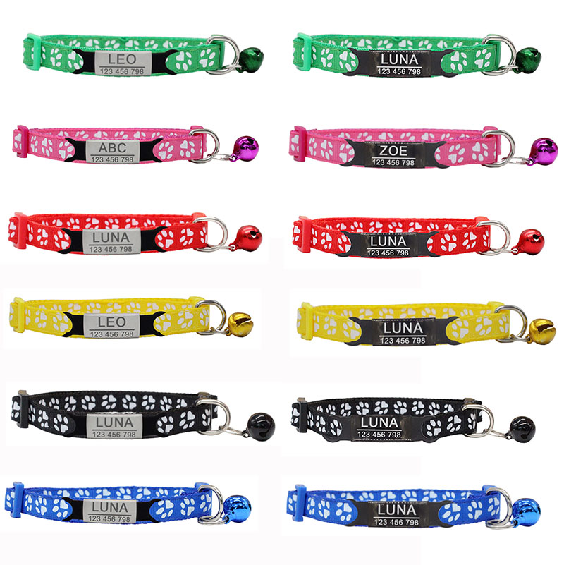 Collar personalizado ID grabado huella detalle