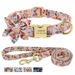 Collar con identificación y correa para perros, personalizado cómodo